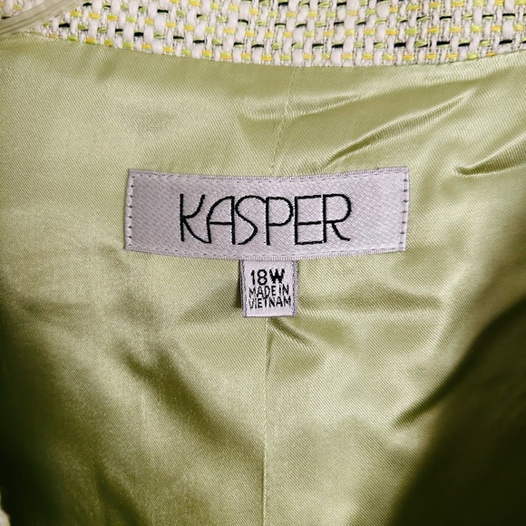 Kasper womens blazer Green Tweed Look Sz 18W - Picture 5 of 9